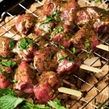 Lamb Cannon Skewers With Garden Mint Lamb Cannon Skewers With Garden Mint